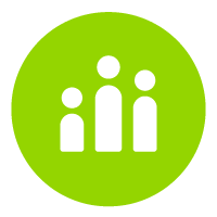 green circle icon with three people outlines