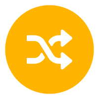 yellow circle icon with two intersecting arrows