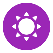 purple circle icon with sun inside